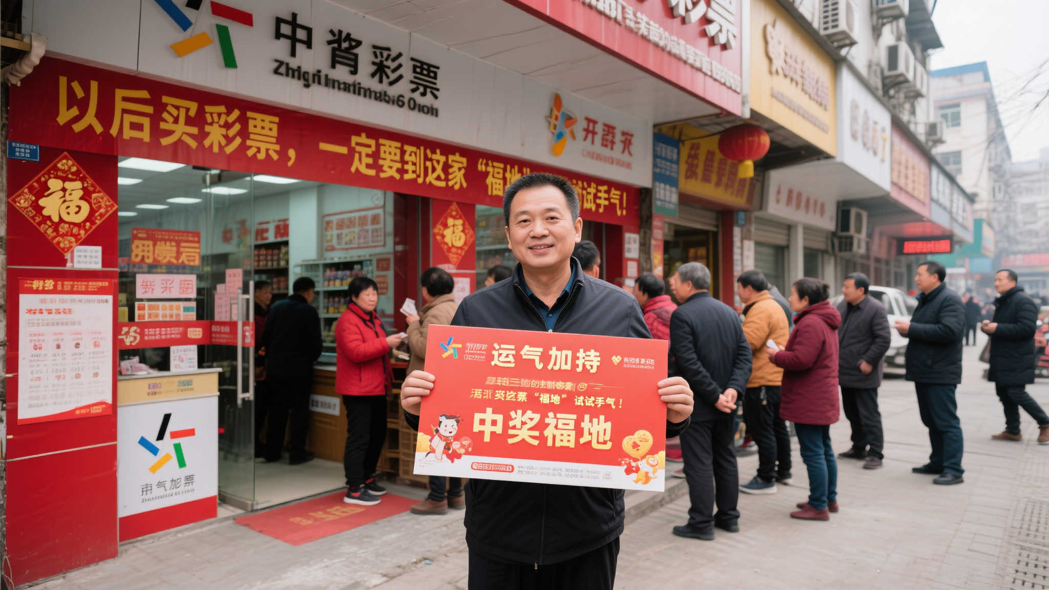值得一提的是，这家彩票店也被冠以“中奖福