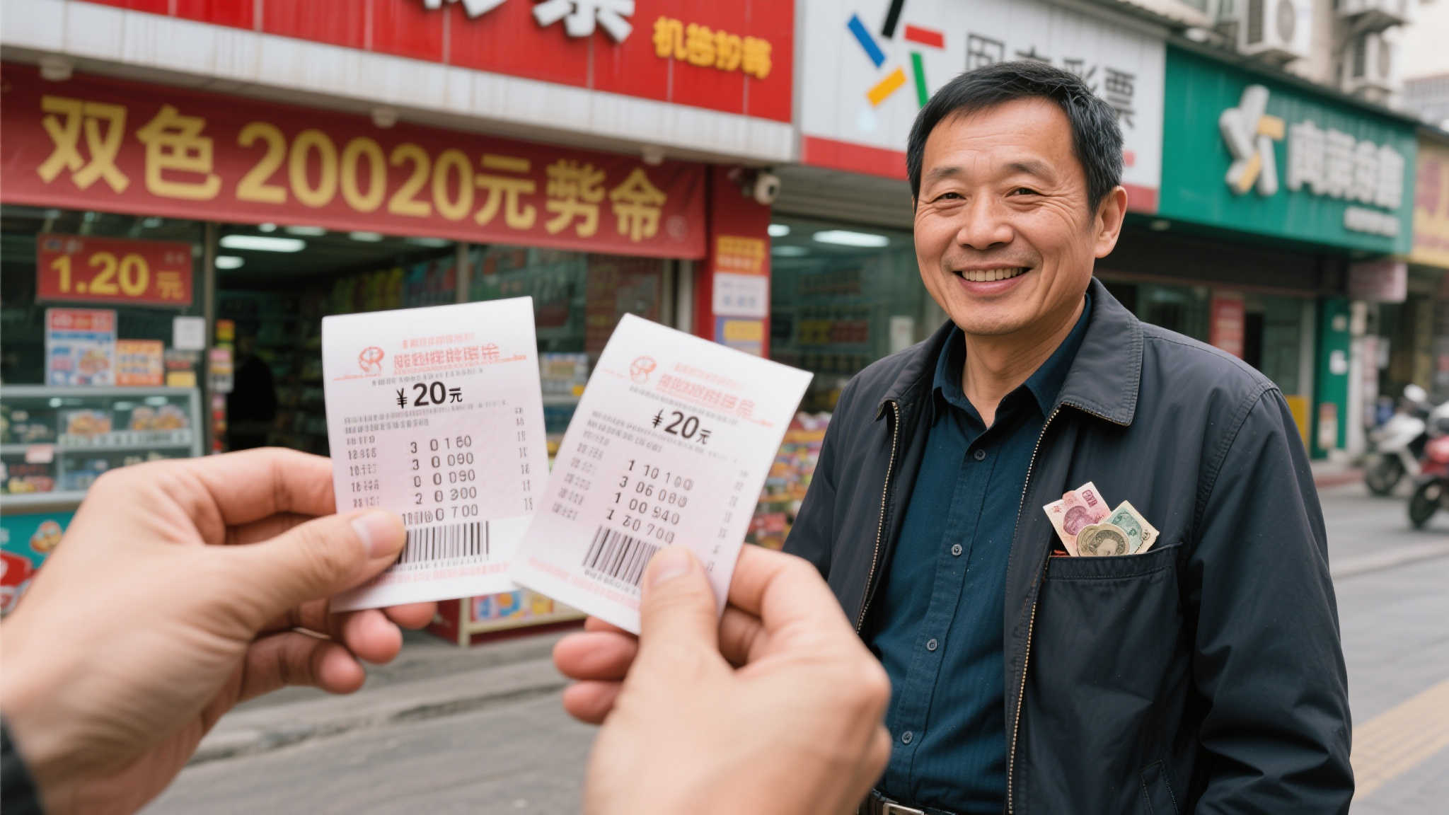 彩民随手20元机选喜中双色球3333万:幸亏身上有零钱 1. 20元零钱的偶然选择
故事的主人