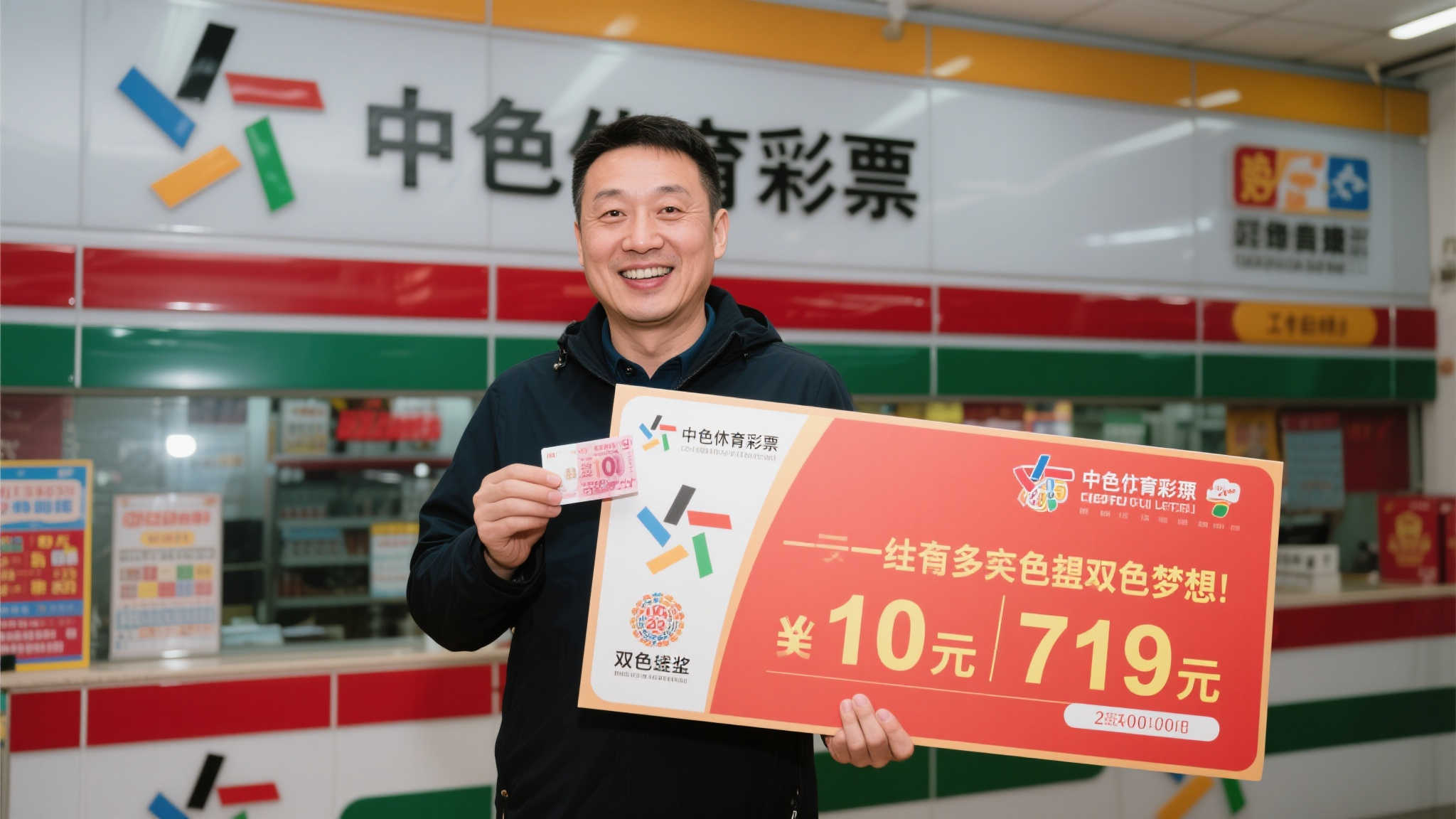彩民仅花10元喜中双色球719万，百忙之中抽空兑奖
