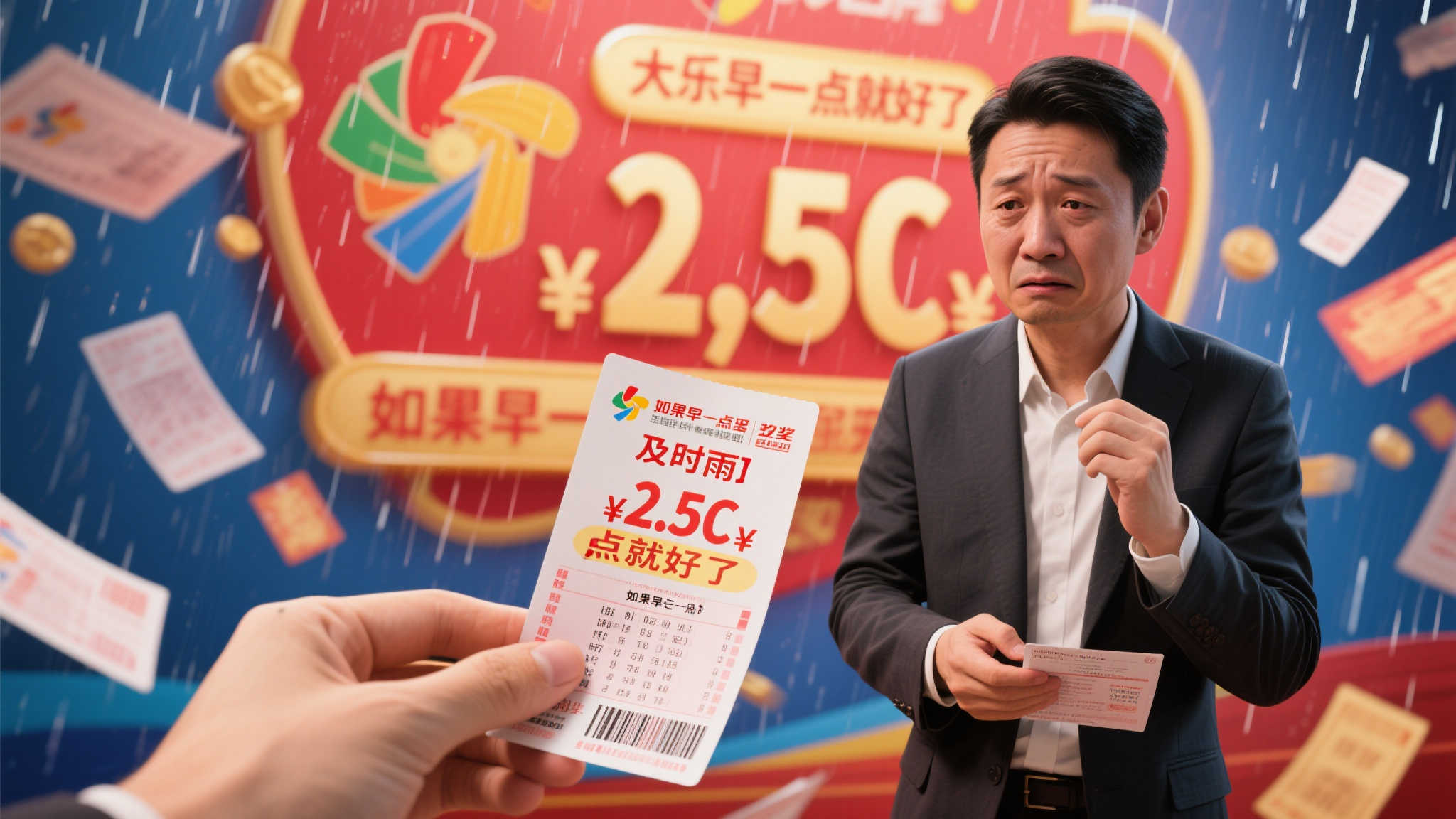 “大乐透2.5亿险中奖!生意人痛失巨额奖金叹息错过救命钱” 想象一下,一张小小的彩票就能改变人生,带